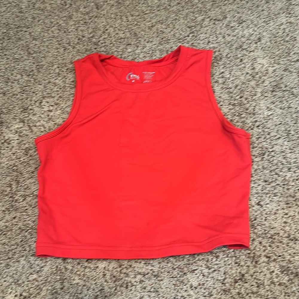 Red Cropped Zyia Tank Top - Running Outer Wear - Medium